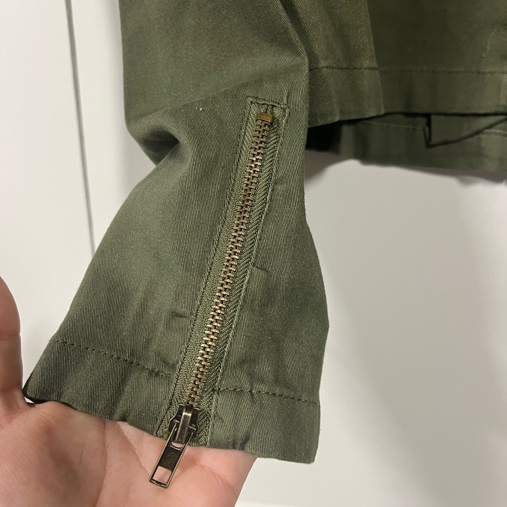Solitaire Olive Utility Jacket With Button Accents - image 5